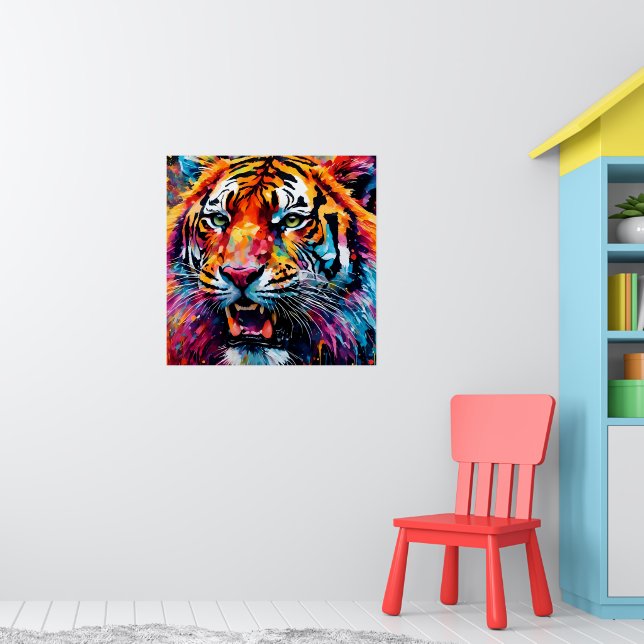 Farbiger Tiger Poster (Kinderzimmer 1)