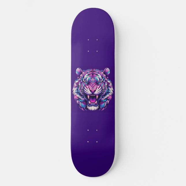 Farbiger Tiger Skateboard (Vorderseite)