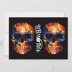 FARBIGER TOTENKOPF SKELETT FRÖHLICHES HALLOWEEN EINLADUNG