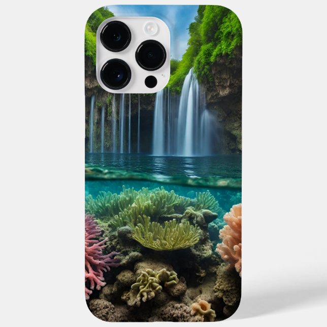 Farbiger tropischer Wasserfall Case-Mate iPhone Hülle (Rückseite)