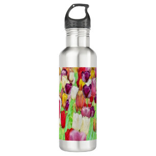 Farbiger Tulpengarten Edelstahlflasche