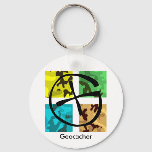 Farbiger und logoed Geocaching Schlüsselanhänger