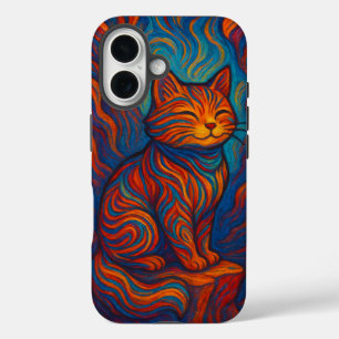 Farbiger Van Gogh-Katz-Kunst-Handy-Schutz iPhone 16 Hülle