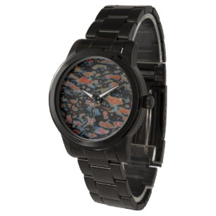 Farbiger versteinerter Dinosaurierknochen Armbanduhr