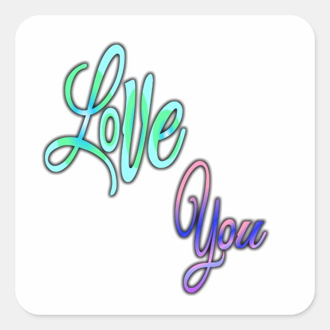 Farbiger viereckiger Aufkleber. Quadratischer Aufkleber (Vorderseite)