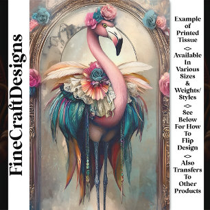 Farbiger viktorianischer Karneval Flamingo BH5 Dec Seidenpapier