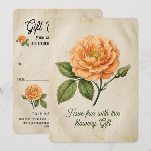 Farbiger Vintage-Stil Blüte 1 + Ihr Text Karte