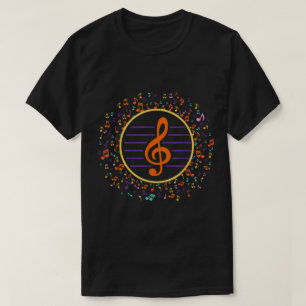 Farbiger Violinschlüssel Lebendige Musiknoten-Ku T-Shirt