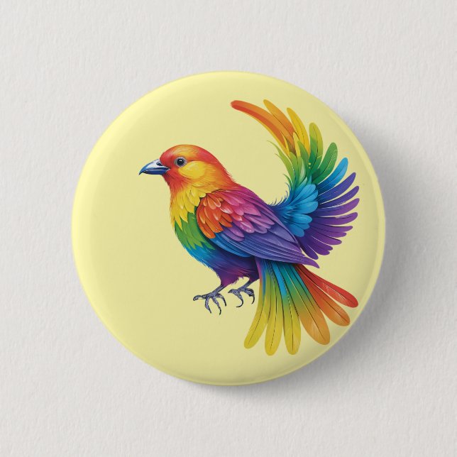 Farbiger Vogel Button (Vorderseite)