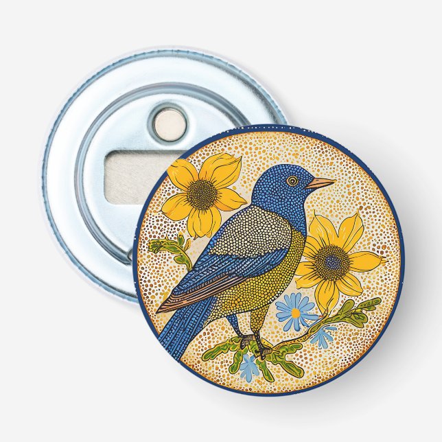 Farbiger Vogel Flaschenöffner (Vorderseite)