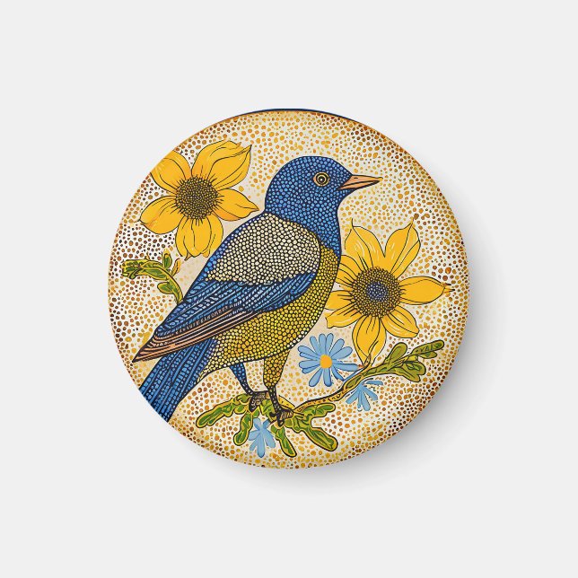 Farbiger Vogel Magnet (Vorne)
