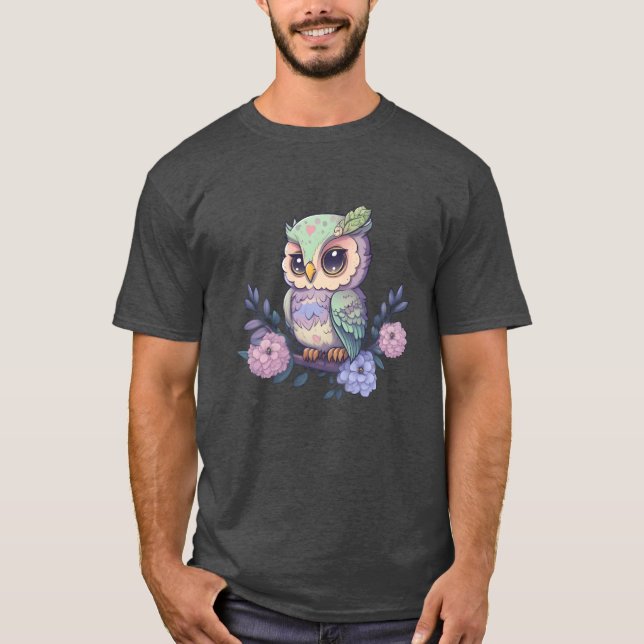 Farbiger Vogel mit Blume T-Shirt (Vorderseite)
