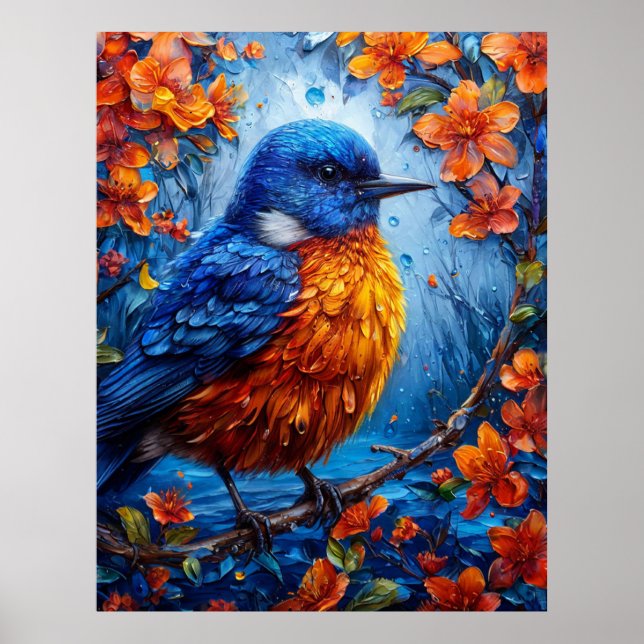 Farbiger Vogel Poster (Vorne)
