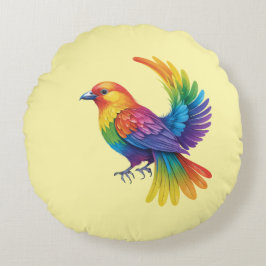 Farbiger Vogel Rundes Kissen