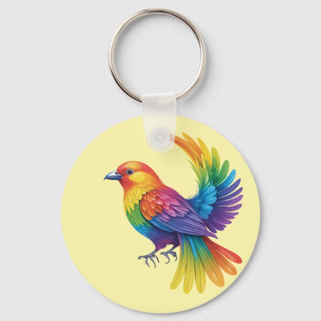 Farbiger Vogel Schlüsselanhänger (Vorderseite)