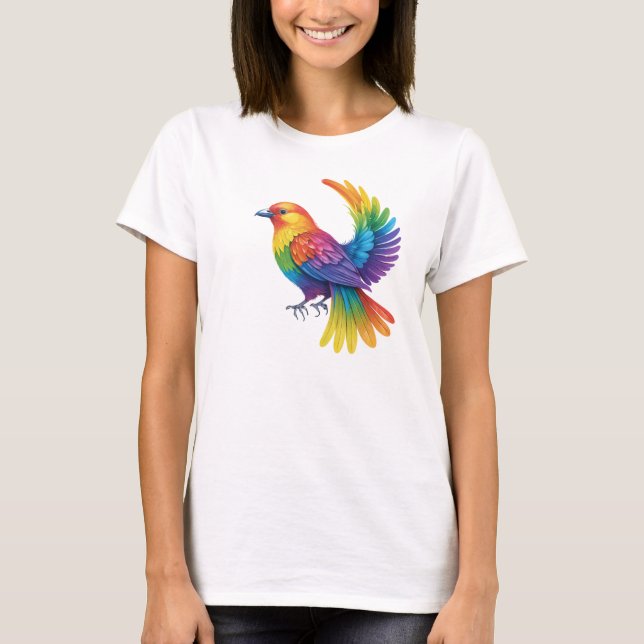 Farbiger Vogel T-Shirt (Vorderseite)
