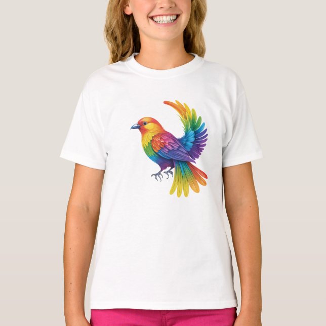 Farbiger Vogel T-Shirt (Vorderseite)