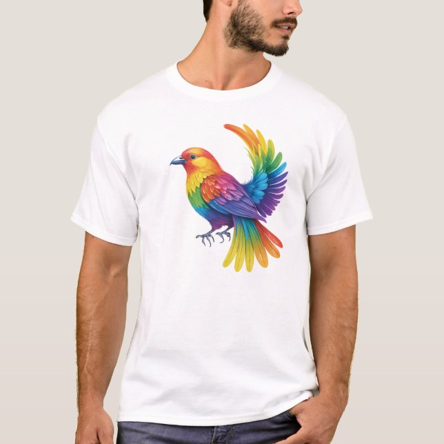 Farbiger Vogel T-Shirt (Vorderseite)