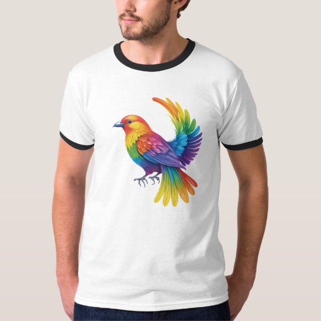 Farbiger Vogel T-Shirt (Vorderseite)