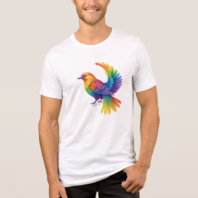 Farbiger Vogel Tri-Blend Shirt (Vorderseite)