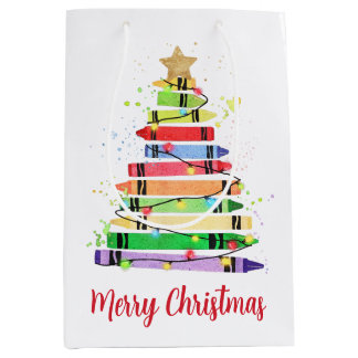 Farbiger Wachsmalstift-Weihnachtsbaum-Lehrer Mittlere Geschenktüte
