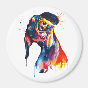 Farbiger Wasserfarben-Dachshund-Magnet Magnet