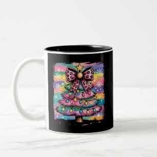 Farbiger Weihnachtsbaum Coquette Vornehm Rosa Weib Zweifarbige Tasse