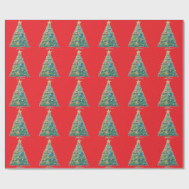 Farbiger Weihnachtsbaum Geschenkpapier