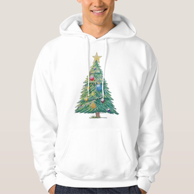 Farbiger Weihnachtsbaum Hoodie (Vorderseite)