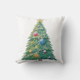 Farbiger Weihnachtsbaum Kissen