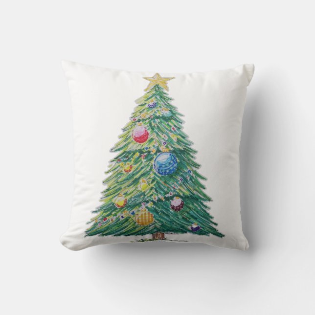 Farbiger Weihnachtsbaum Kissen (Vorderseite)