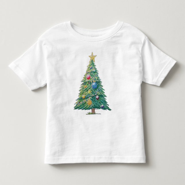 Farbiger Weihnachtsbaum Kleinkind T-shirt (Vorderseite)