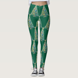 Farbiger Weihnachtsbaum Leggings