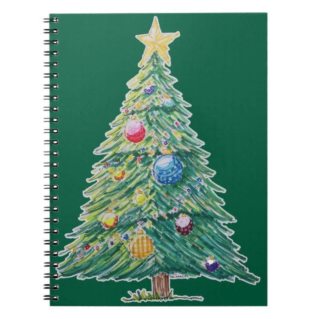 Farbiger Weihnachtsbaum Notizblock (Vorderseite)
