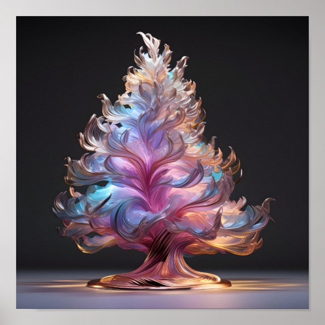 Farbiger Weihnachtsbaum Poster (Vorne)