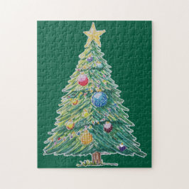 Farbiger Weihnachtsbaum Puzzle