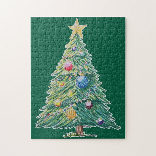 Farbiger Weihnachtsbaum Puzzle (Vertikal)