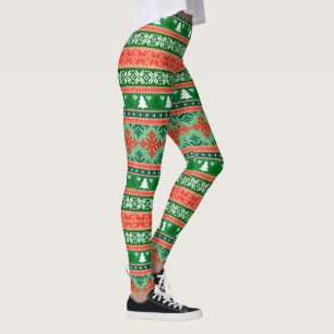 Farbiger WeihnachtsStrick Leggings