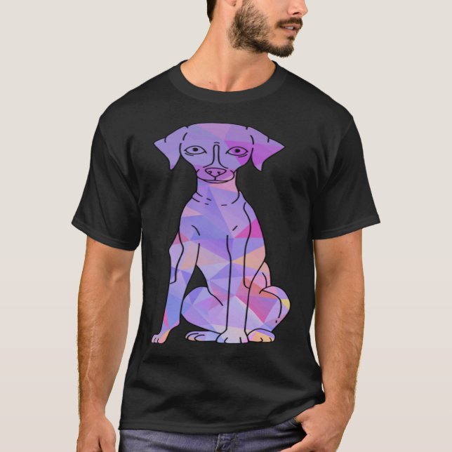 Farbiger Whippet T-Shirt (Vorderseite)