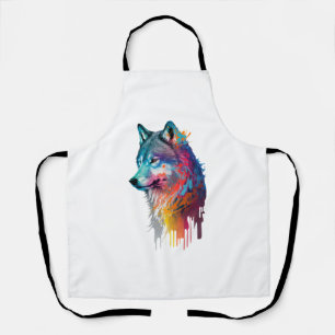 Farbiger Wolf Schürze
