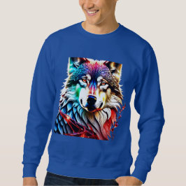 Farbiger Wolf Sweatshirt