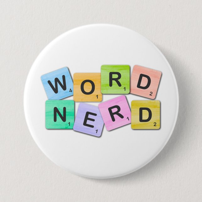 Farbiger Word-Nerd Button (Vorderseite)