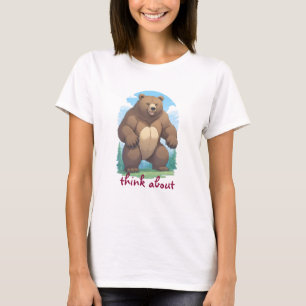 Farbiger zeichn eines Bären im Wald T-Shirt