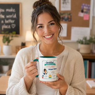 Farbiger Zertifizierter Amazing Teacher Award Tasse