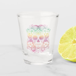 Farbiger Zucker Skull Día de los Muertos Inspirier Schnapsglas