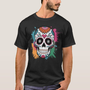 Farbiger Zuckerschädel - Schädelgeschenke T-Shirt