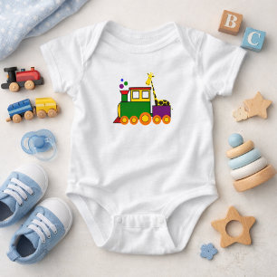 Farbiger Zug & Giraffen-Baby-Body für Jungen Baby Strampler
