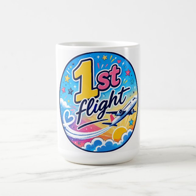 Farbiges 1. Flugzeugsouvenir Kaffeetasse (Mittel)