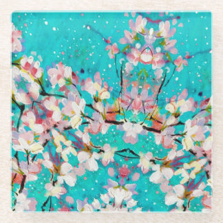 Farbiges Abstrakt geometrisches Hintergrundmuster Glasuntersetzer