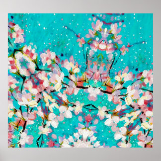 Farbiges Abstrakt geometrisches Hintergrundmuster Poster